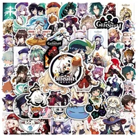100pcs cute genshin impact stickers anime game decals sticker for laptop luggage skateboard guitar motorcycle kids toys