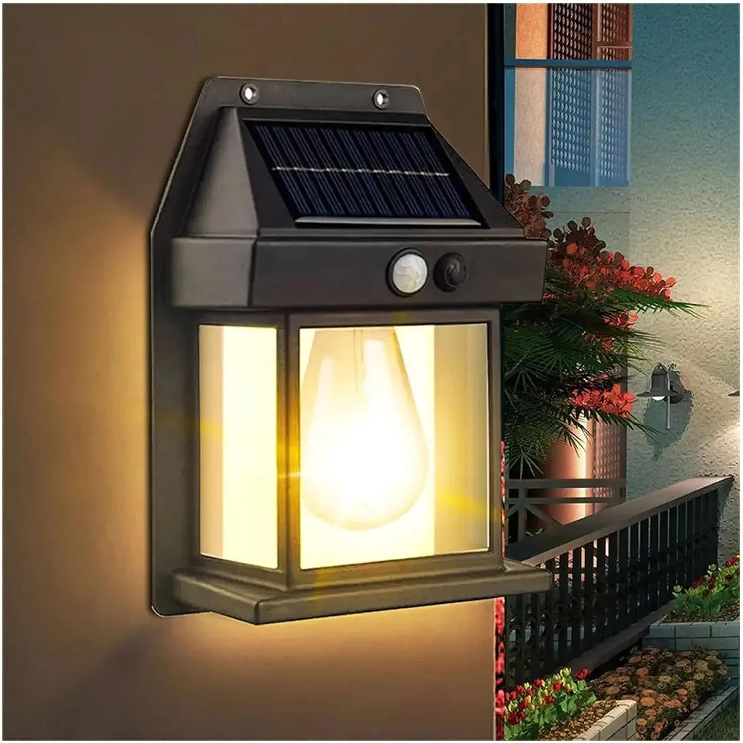

New Solar Wall Lamp Outdoor Waterproof Intelligent Induction Tungsten Filament Lamp Courtyard Garden Villa Lighting Night Light