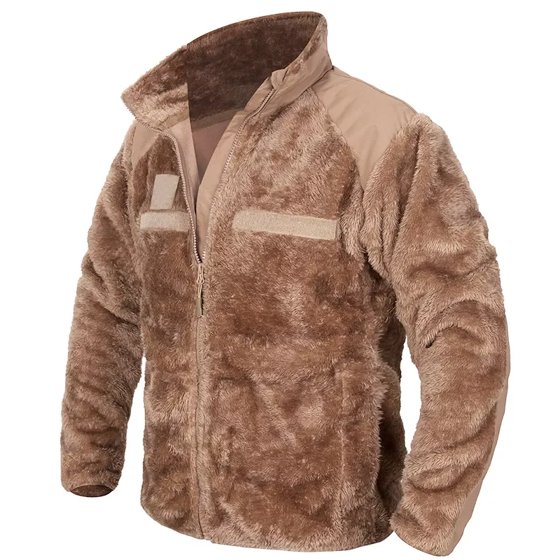 

NEW 2023 Men Winter Thermal High Soft Fleece US Military Tactical Jacket Outdoor Sports Hiking Hunting Combat Airsoft Camo Coat
