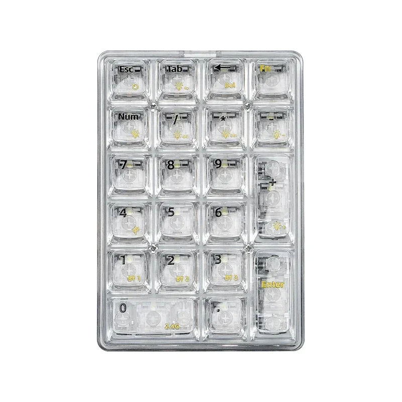 LEOBOG K21 Клавиатура Numpad Tri Mode Bluetooth Беспроводная прозрачная мини-механическая