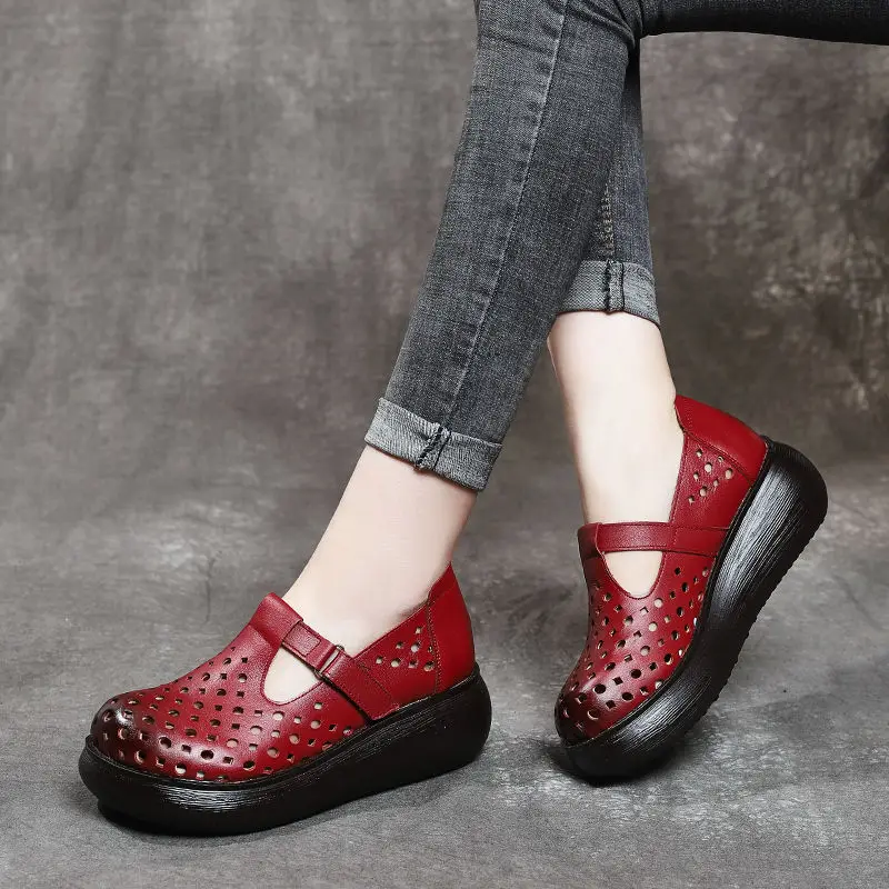 Акция 2022 весенне-летняя обувь из натуральной кожи с отверстиями Женская Удобная