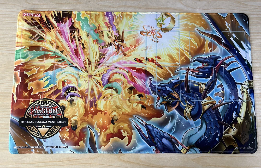 Фото YuGiOh Firestorms Over Atlantis Playmat Garunix Eternity, Hyang of the Fire Kings TCG CCG Коврик Коллекционный коврик для карточных игр Коврик для мыши Сумка №1