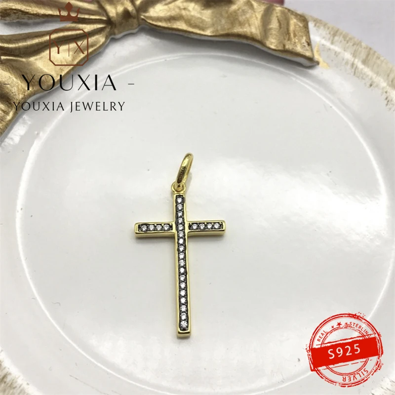 

Private Label Hot Sale S925 Sterling Silver Cross Design Pendant Festive Gift Couple Shiny Ladies Jewelry