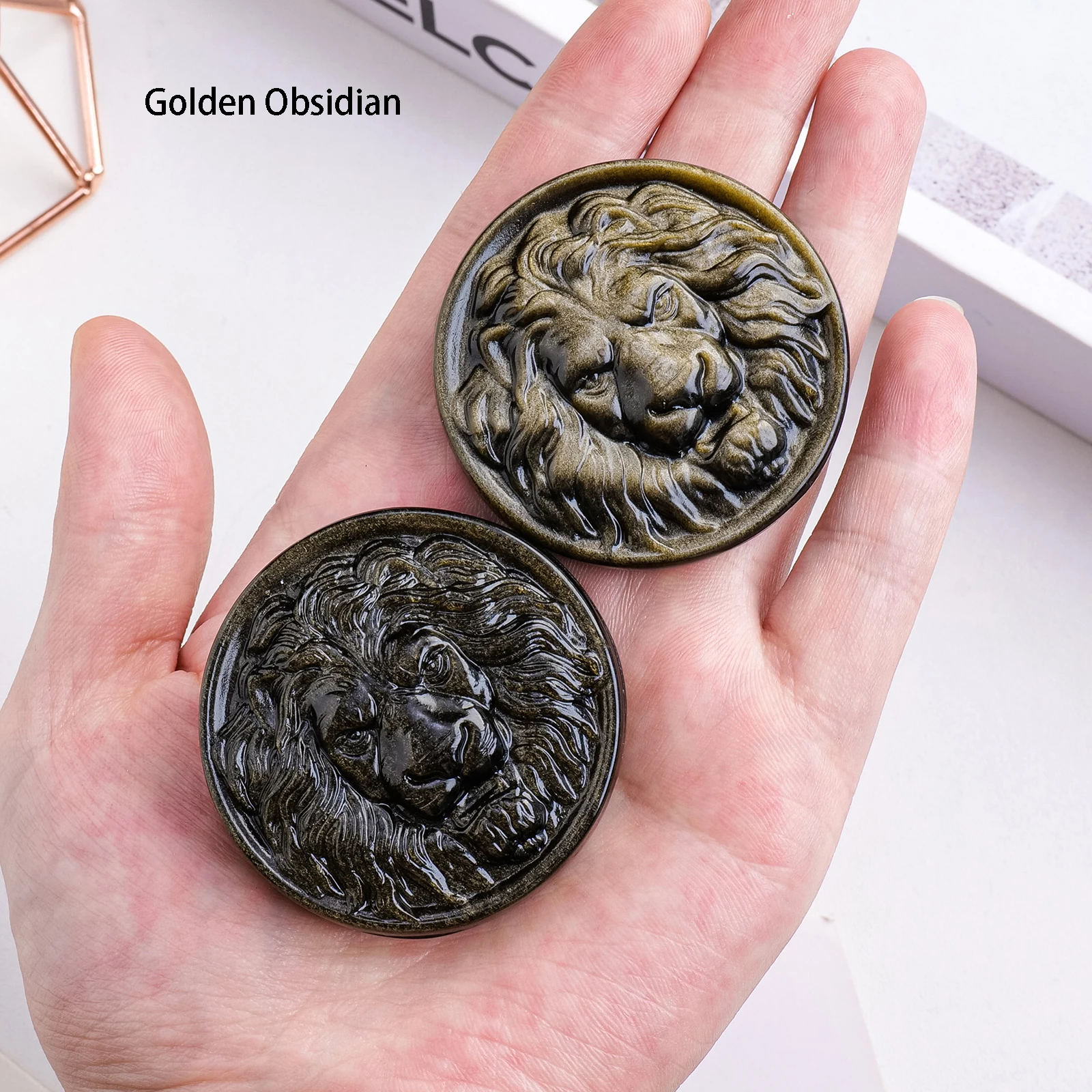 

Фигурка льва из обсидиана Apengshi