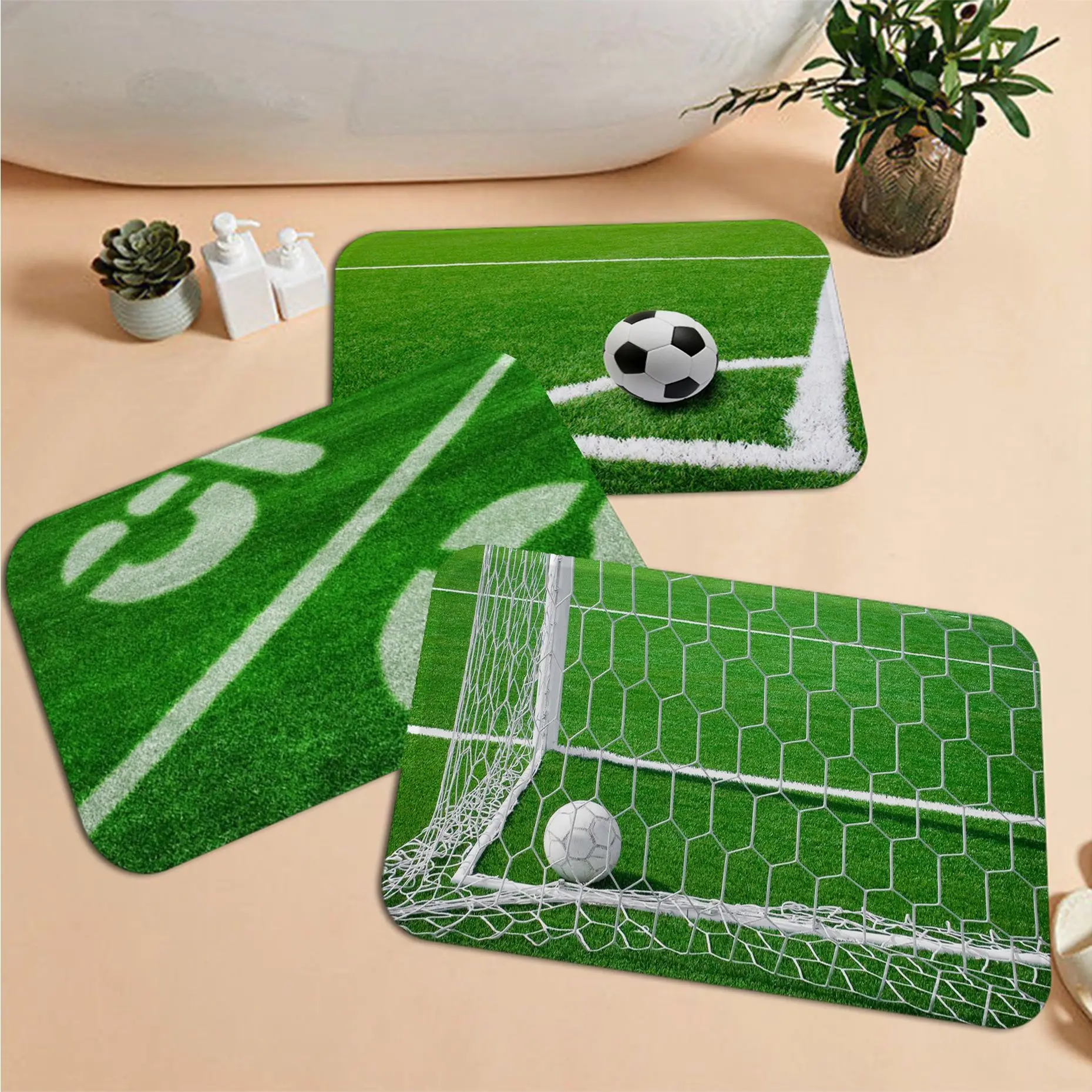 

Outdoor Football Field Bath Mat Nordic Style Home Doormat Bathroom-Toilet Mats Bedroom Bedside Area Rugs
