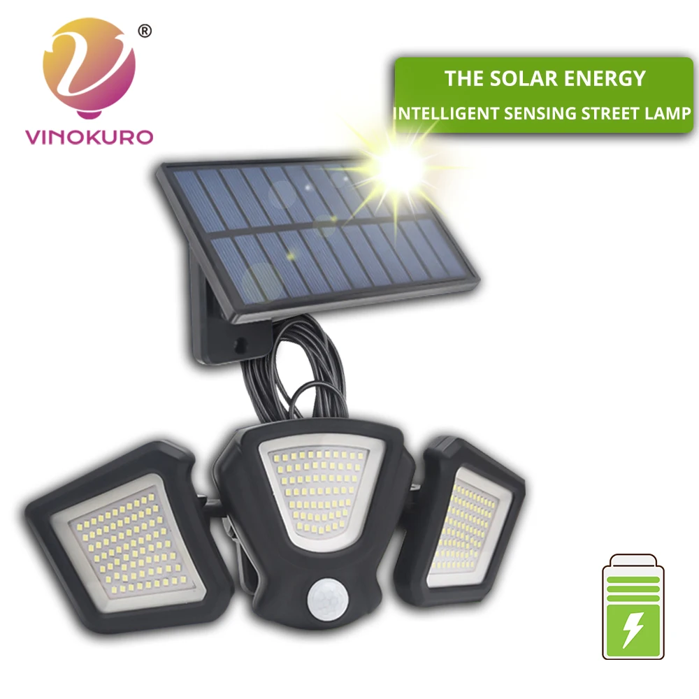 

Уличный светильник на солнечной батарее 216LED, мощный светильник раздельного типа, водонепроницаемый садовый настенный светильник, 3 режима, ...