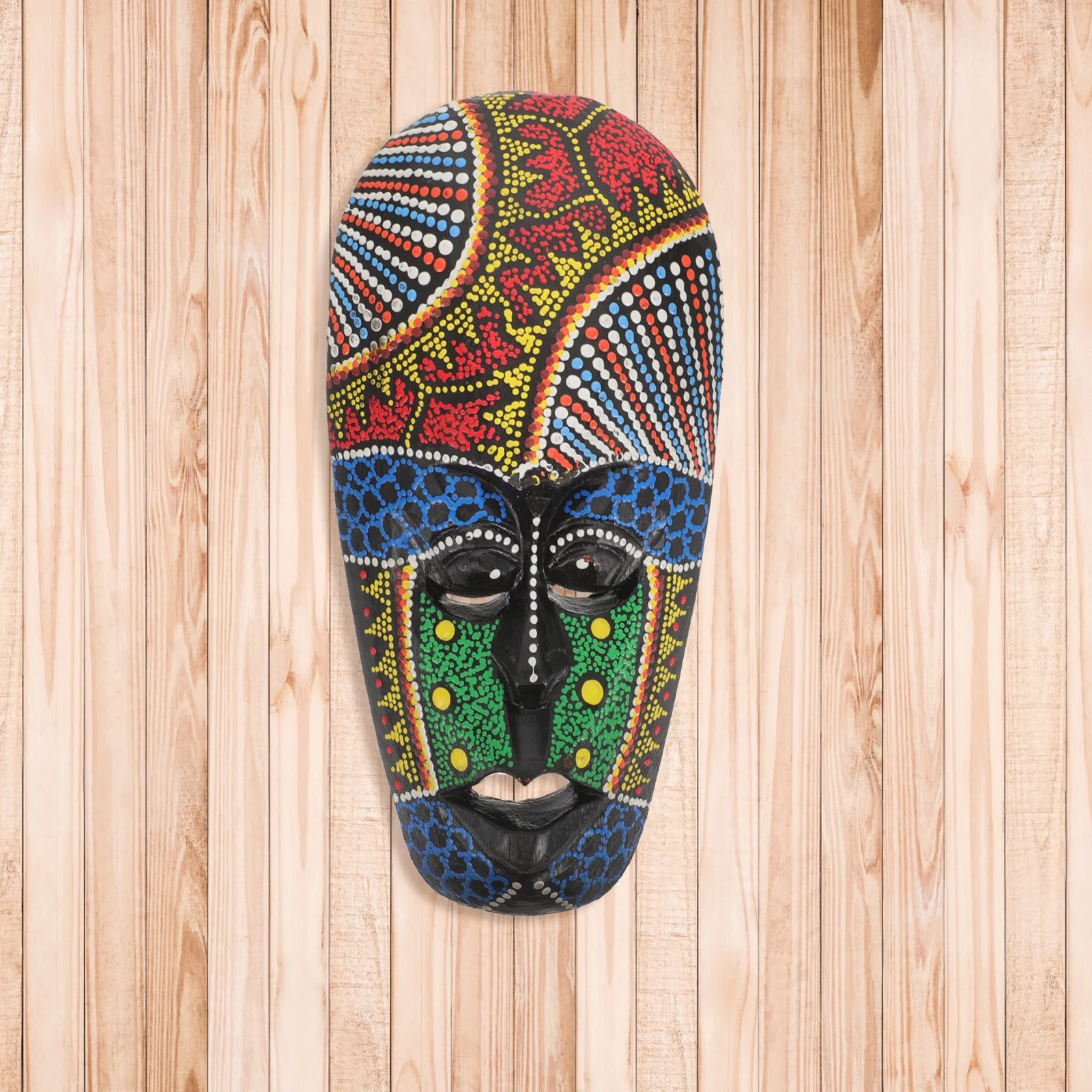 

Tribal Mask Decorative Sculpture Tiki Bar Wood Carved Ornament Wooden Masks Outdoor