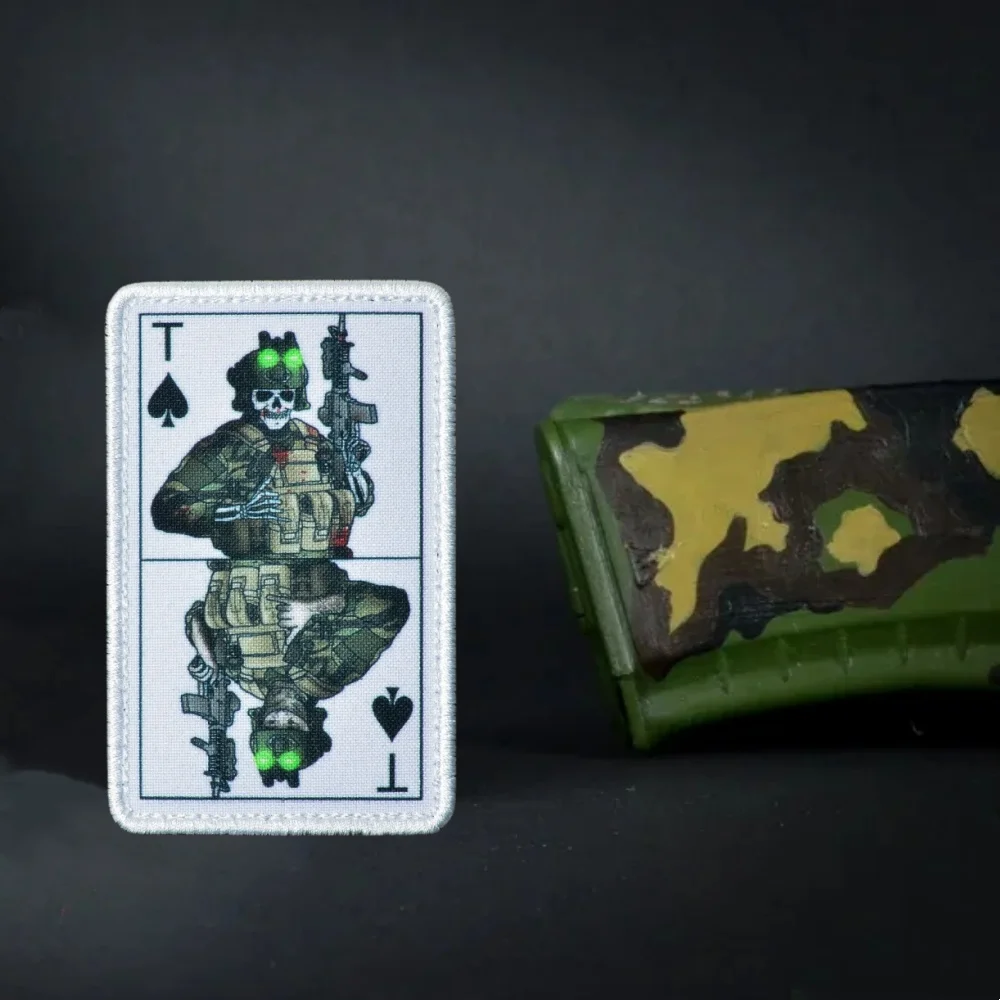 Джокер Джилли Одежда Покер Тактические нашивки K T Ace Операторская карта