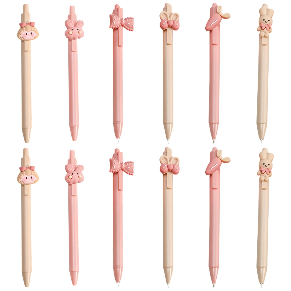 

12PCS Plastic Press Pens Household Pens Adorable Pens Writing Accessories