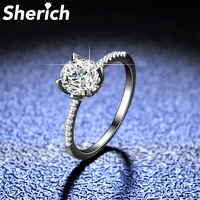 sherich 2022 hot sale maple leaf 1ct moissanite diamond s925 sterling silver fashion simple thin ring womens brand fine jewelry