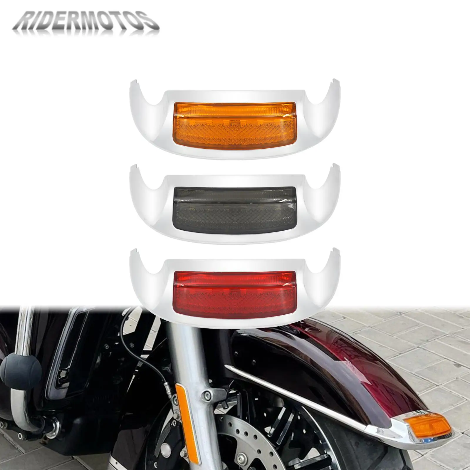 

Mudguard Fender Tip Lights Front LED Lamp For Harley Touring Electra Glide Ultra Classic FLHTKL CVO Limited FLHTK 2014-2023
