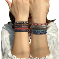 adjustable bracelet for men and women boho ethnic crystal rice bead charm friendship rainbow womens bracelet