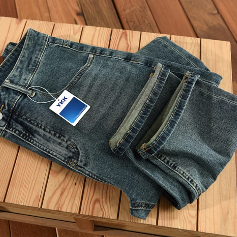 2023 Spring Summer New Vintage Jeans for Men Clothing Casual Washed Soft Cotton Streetwear Loose Oversize Men Trousers A1011