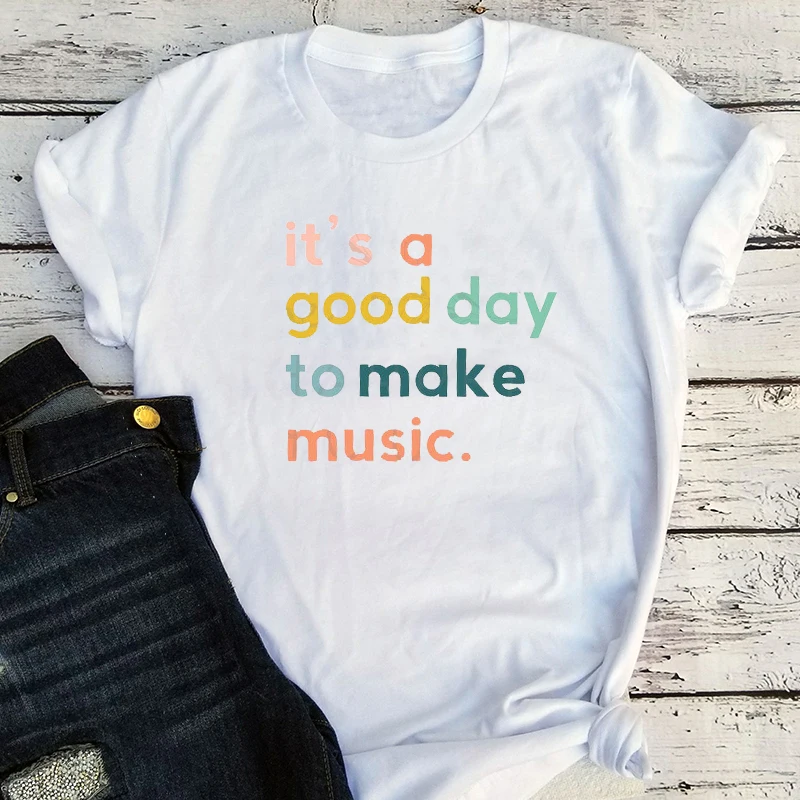 

Music Shirt Summer Letter Women Teacher Shirts Guitar Teacher 2022 Classic Graphic Tees Goth Clothes Graphic XL
