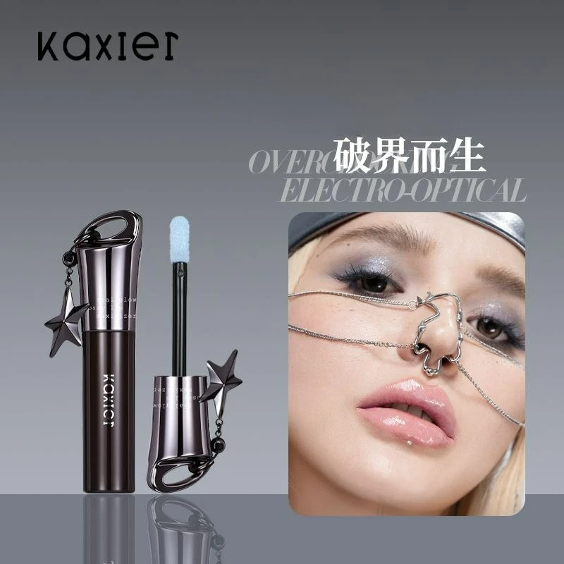 Фото Kaxier Mirror Shinny Блеск для губ Готическая дымчатая телесная темная помада Тонкая вспышка Нелипкая увлажняющая пухлые губы Стойкий макияж №3
