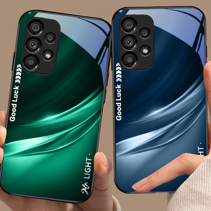 Фото Мягкий зеленый градиент для Samsung S25 S8 S9 S10 S20Ultra S21 Pro S22 Plus S23 FE S24 Ultra S25 Edge S25Ultra стеклянный чехол для телефона №4