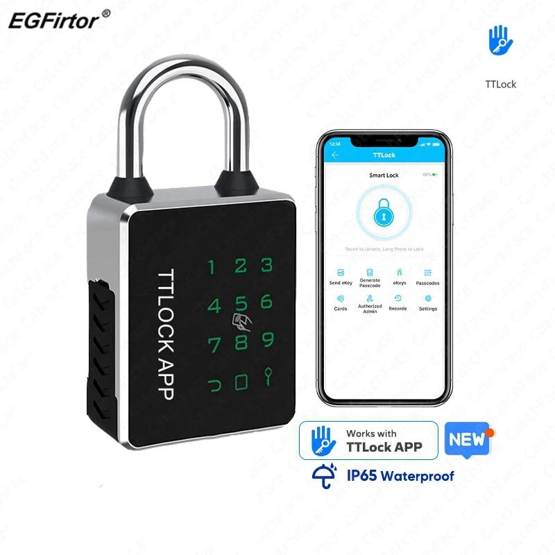 

TTLock водонепроницаемый замок для безопасности дома, электронный навесной замок для багажа с сенсорным экраном