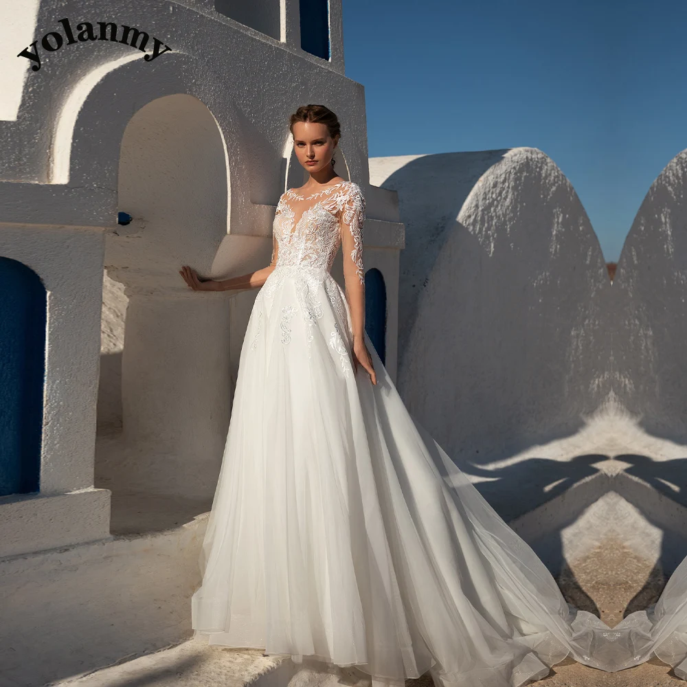 

YOLANMY 3 Classic Wedding Dresses For Mariages Women 2023 Lace Vestidos De Novia Brautmode Drop Shipping