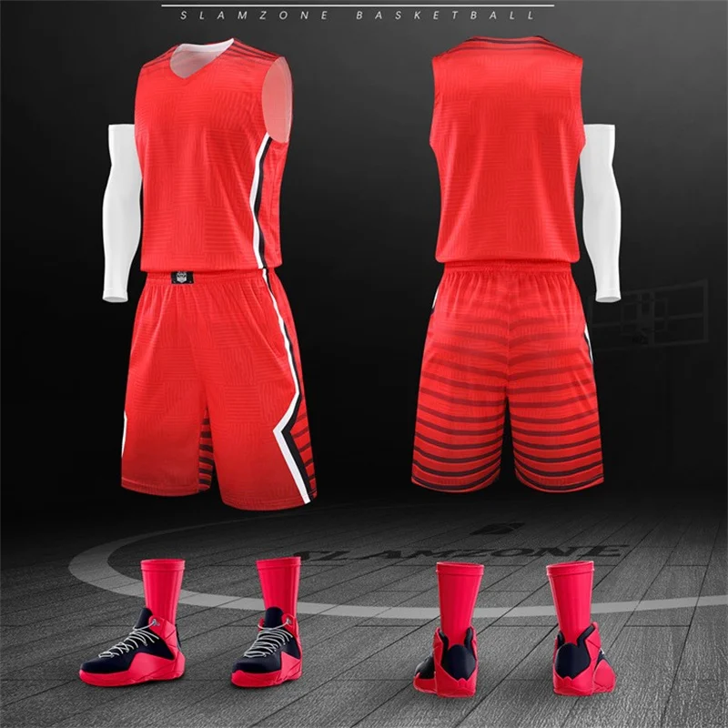Customized Blank Basketball Jersey & Basketball shorts set Men women sleeveless tracksuit Basketball training suit Sportswear