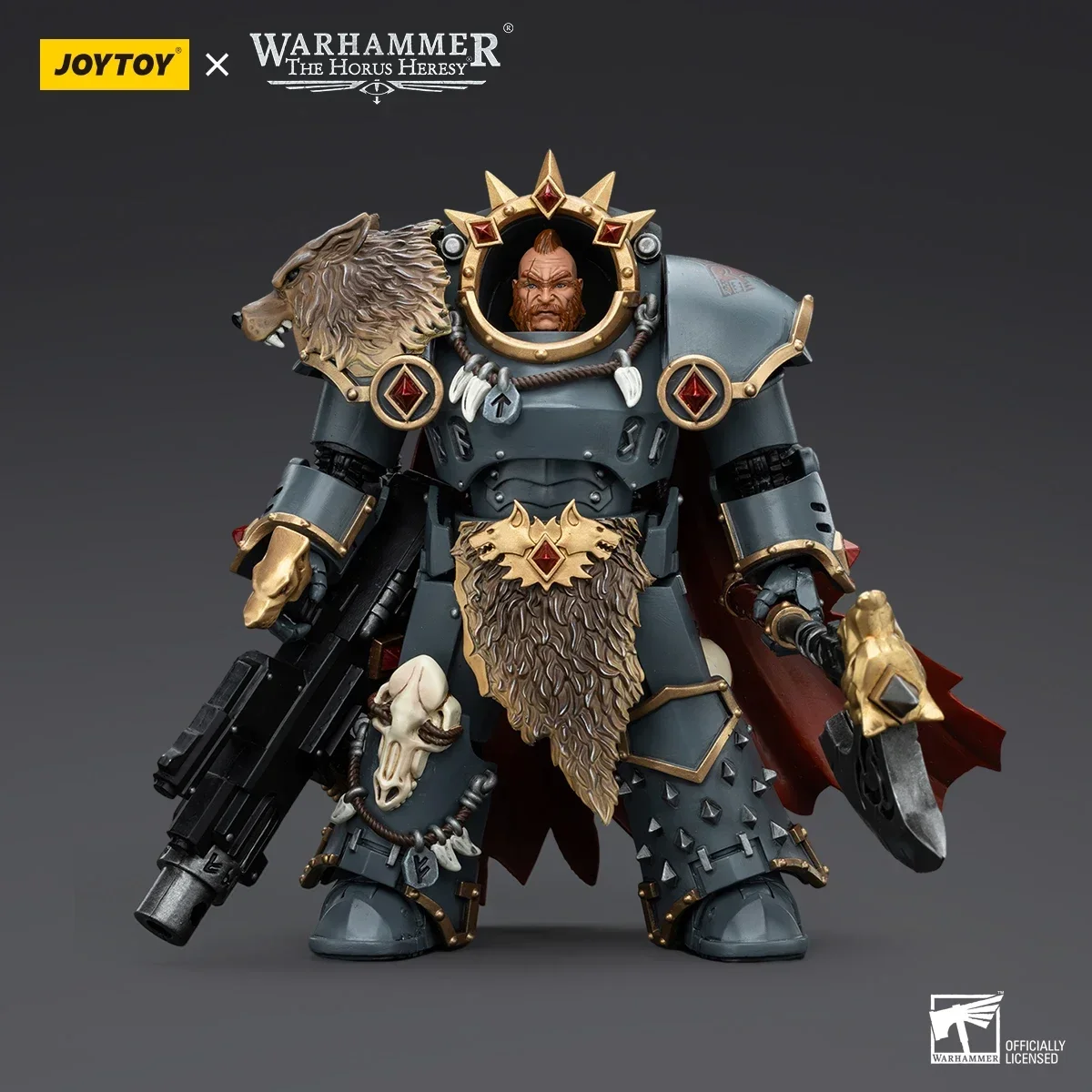 Фигурки JOYTOY 1/18 Warhammer The Horus Heresy Space Wolves Legion Praetor с мощным топором и боевым щитом
