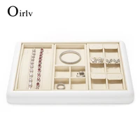 oirlv multiple ring storage props multifunctional necklace bracelet jewelry storage pu leather tray