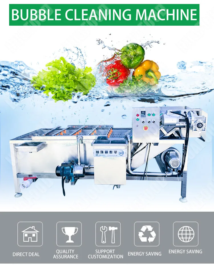 

New Design Potato Fruit Washing Machine Vegetable Bubble Washer With Great Price