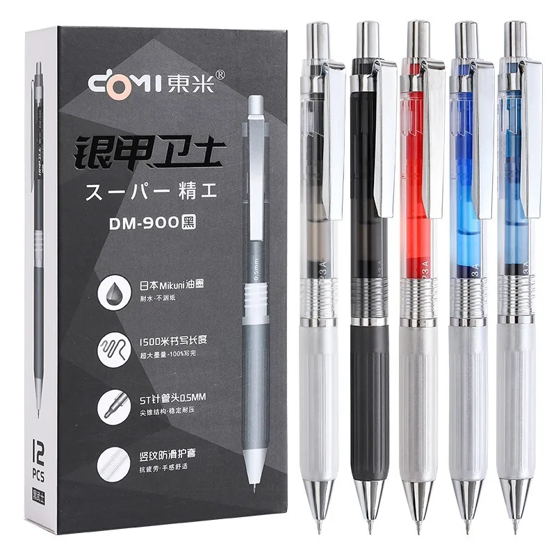 Гелевая Ручка Большой Емкости Гладкое Серебро С Защитным Черным Колпачком