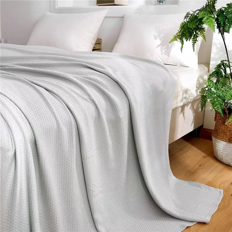 

Cooling Bamboo Fiber Blanket Thin Breathable Throw Blanket For Bed Sofa Travel Plaid Air Condition Quilt Baby Adult