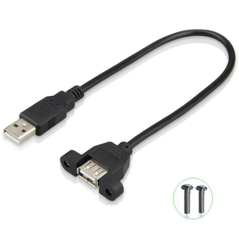

30cm 50cm PC Computer Case USB Panel Mount Socket Port Extention Cable USB 2.0 Male To Female Extender Cable