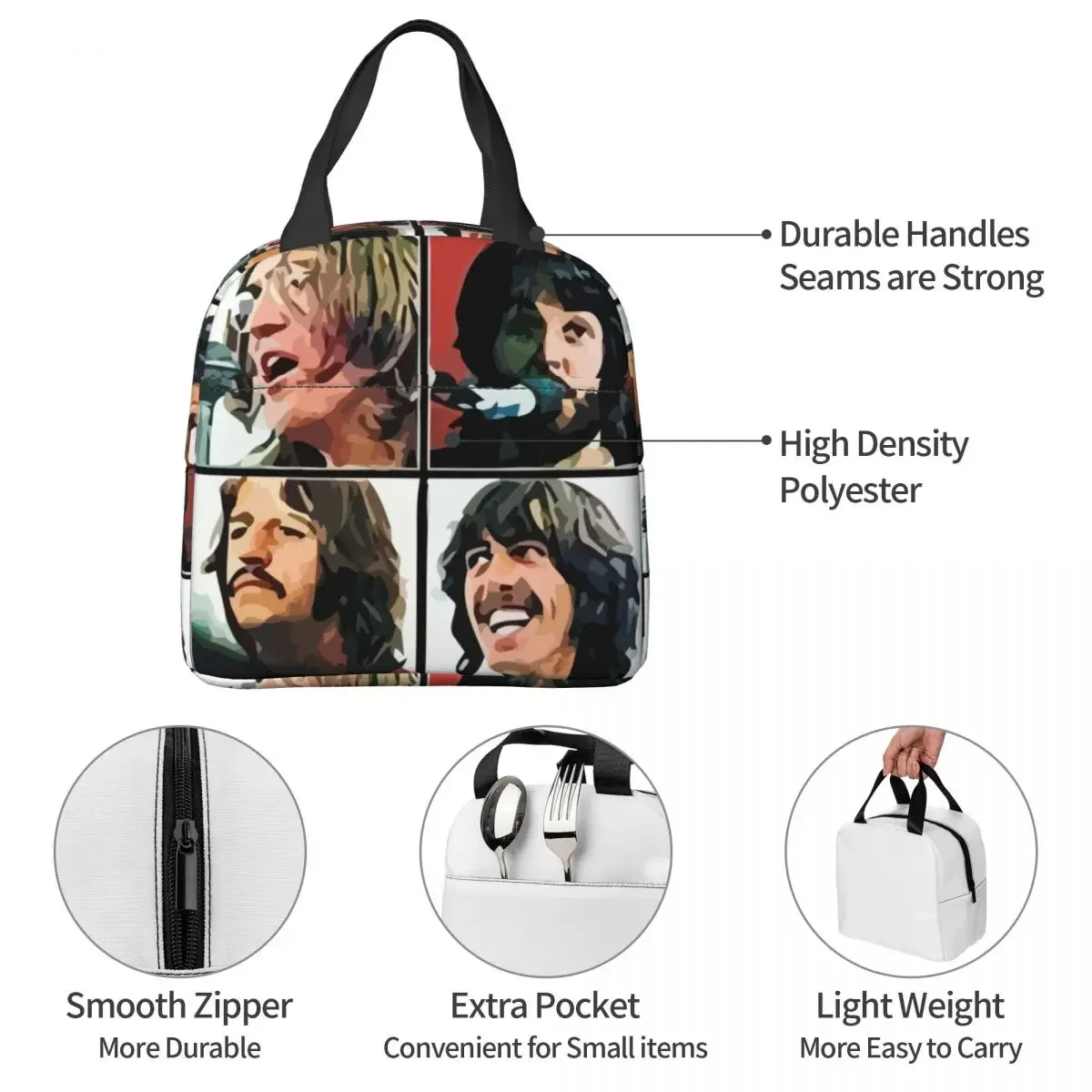 Сумка для ланча мужчин и женщин The Beatle Memebers художественные термосумки переносной