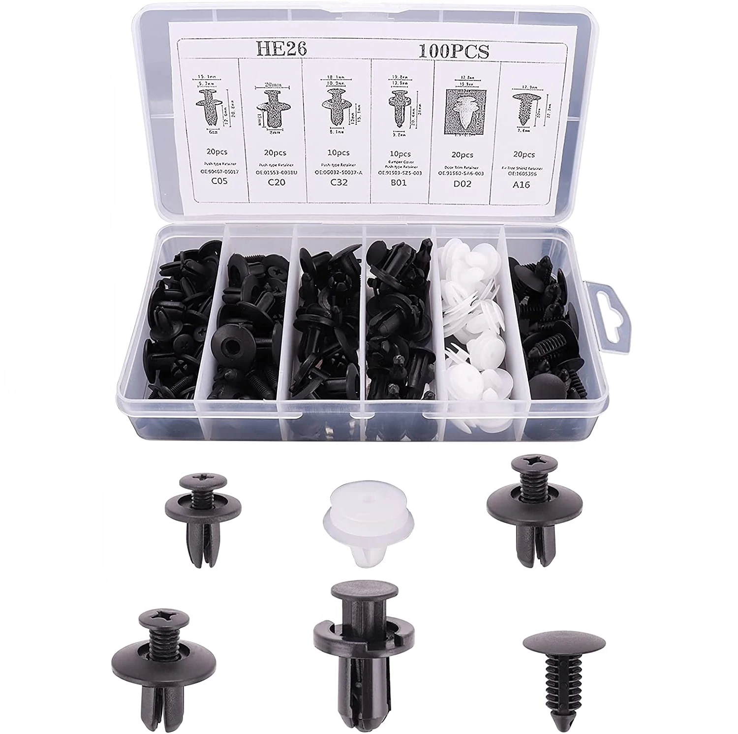 

100 шт., пластиковые фиксаторы для автомобильной двери