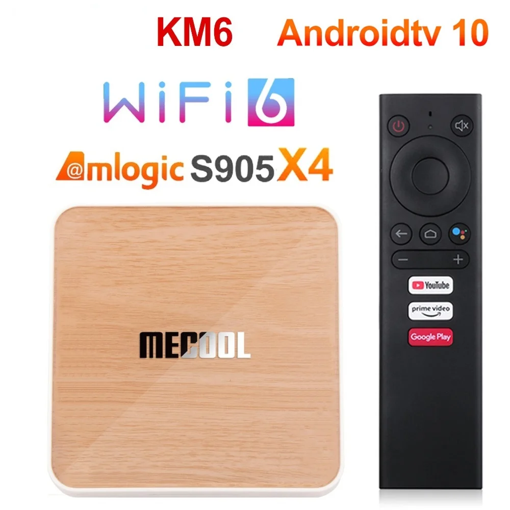 

Mecool KM6 Deluxe Edition Amlogic S905X4 TV Box Android 10 4GB 64GB Wifi 6 Certified 4G 32G AV1 BT5.0 1000M Set Top Box
