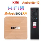 ТВ-приставка Mecool KM6 Deluxe Edition Amlogic S905X4 Android 10 4 Гб 64 Гб Wifi 6 Сертифицированный 4 ГБ 32 ГБ AV1 BT5.0 1000 м ТВ-приставка