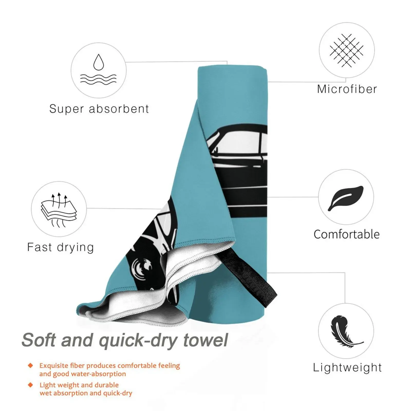 Karmann Ghia Тип 14 пляжное полотенце быстросохнущее качественное технические