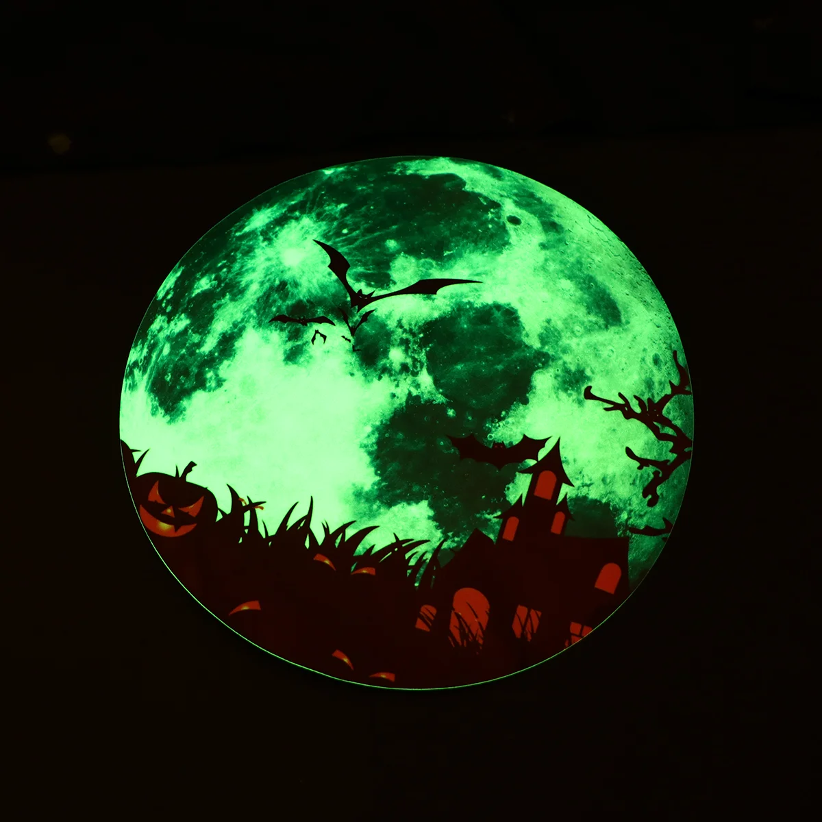 

1pc Moon Wall Stickers Fluorescence Effect Wallpaper (Green)