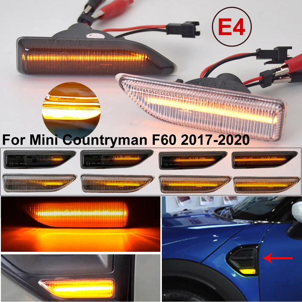 

2PCS Dynamic LED Turn Signal Indicator Flasher Side Marker Lamps Repeater Lights Flowing For Mini Countryman F60 2017-2020
