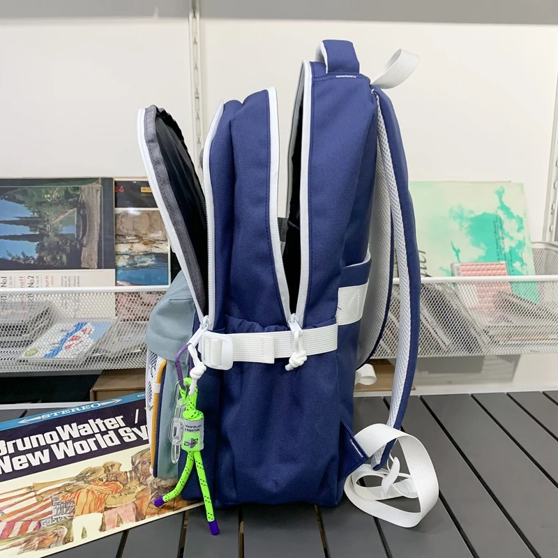 Est Unisex School Book Backpack Patchwork Casual Nylon Schoolbag Student Bagpack Bolsa Mochila Men Bag Girls Shoulders Back Pack