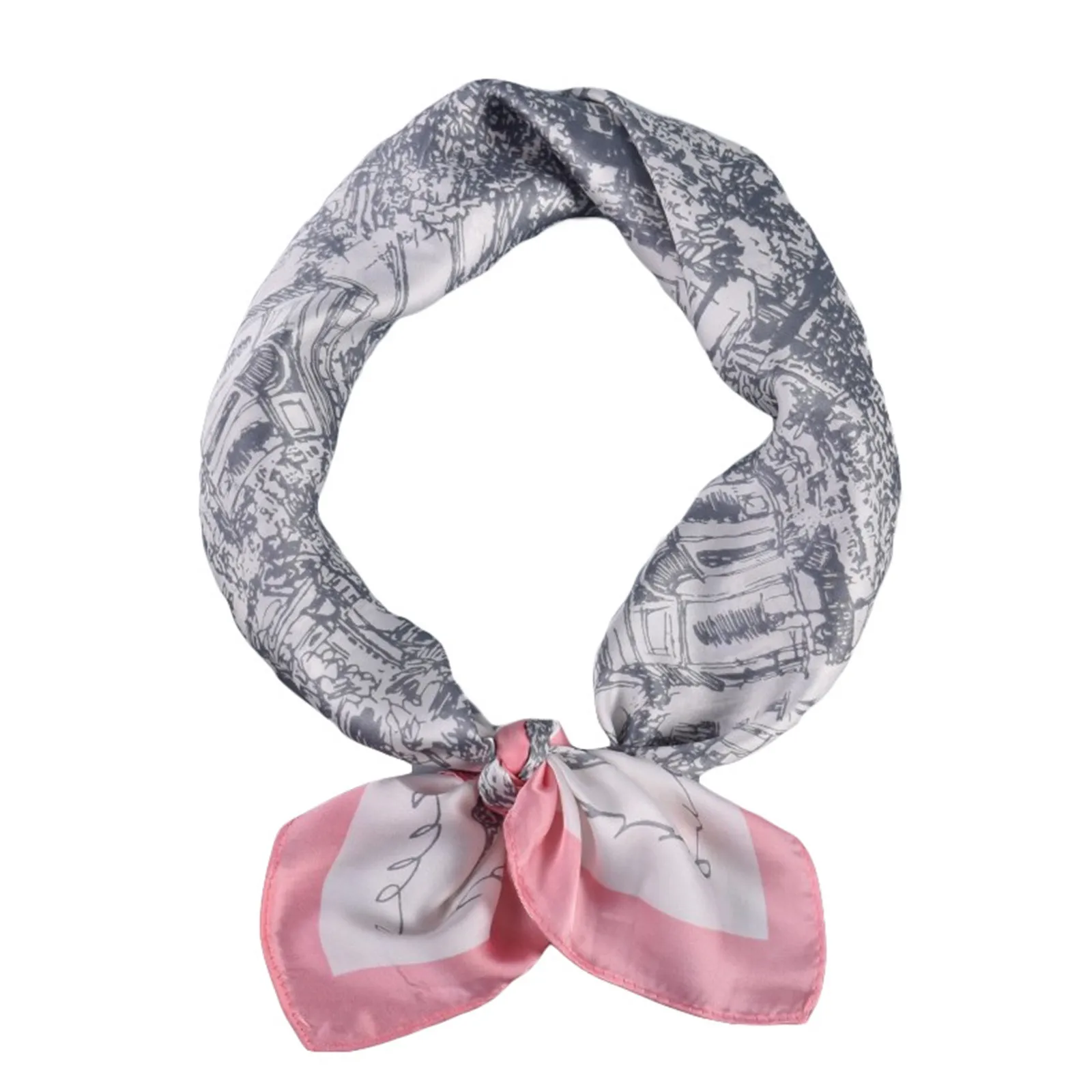 

Women Casual Scarf Silk Flower Printed Silk Scarf Printing Square Scarf Turban Leopard Hair Band Hair Hoops Women