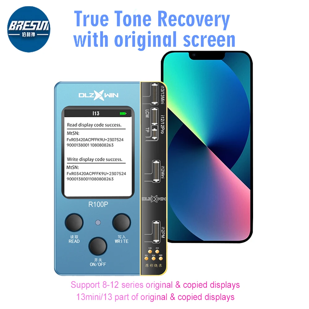 

DL R100P True Tone Multifunction Original Color Repair Tester For iPhone 7- 11 12 13 Pro Max Mini True Tone Recovery Programmer