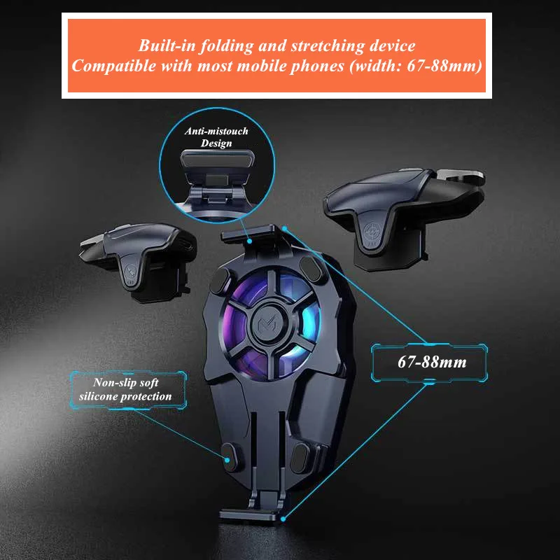 AK03 Mobile Phone Gamepad Radiator L1R1 Game Trigger for PUBG Aim Shooting Gamepad Joystick Controller Button for IPhone Android 4