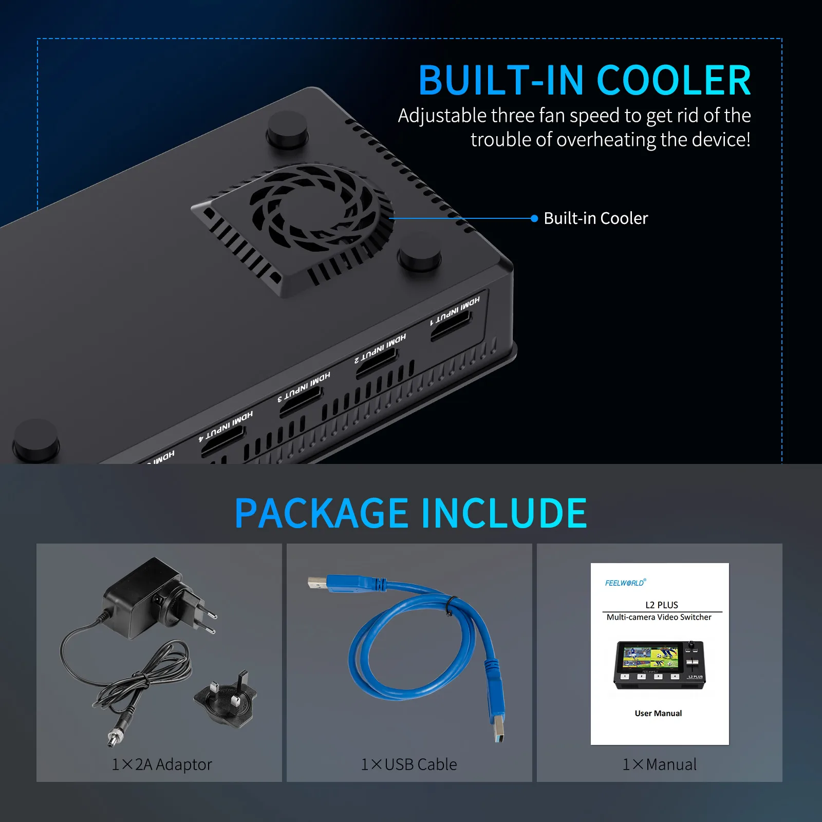 Мультикамера FEELWORLD L2 PLUS смеситель для видеокамеры переключатель с сенсорным