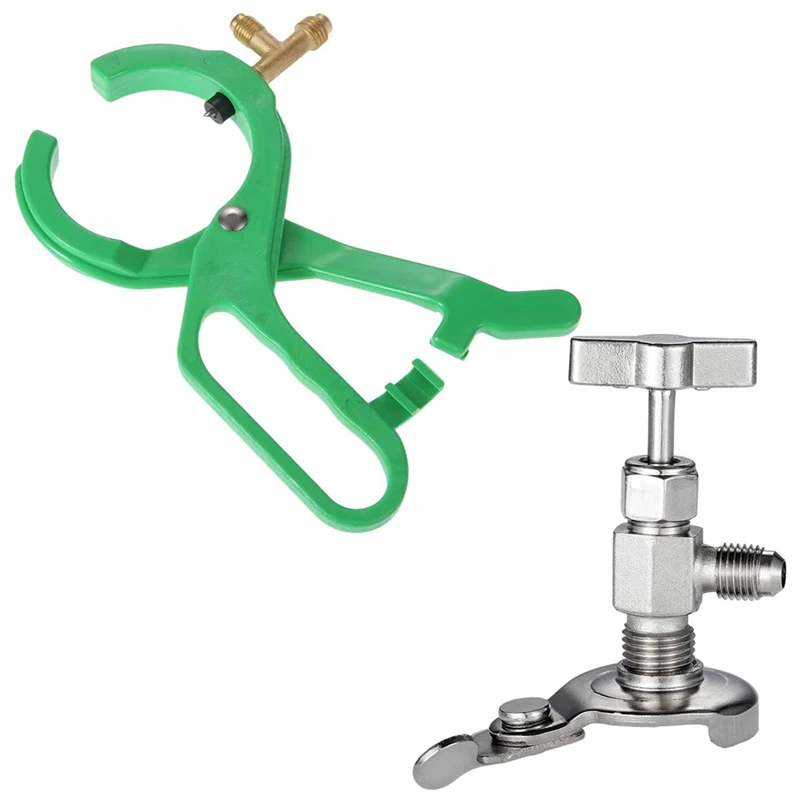 

R134A Can Tap With Refrigerant 2-In-1 Side Punch AC Bottle Open Valve, Dispensing Valve Bottle Opener