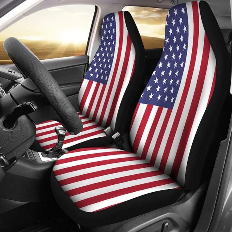 

American Flag, US Flag, Flag, Waving Flag, Patriotic-Car Seat Covers, Car Accessories, Gift for Her, Custom Seat Covers, Custom
