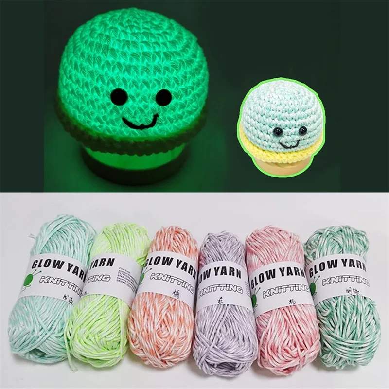 Светящаяся пряжа для вязания крючком мягкого творчества