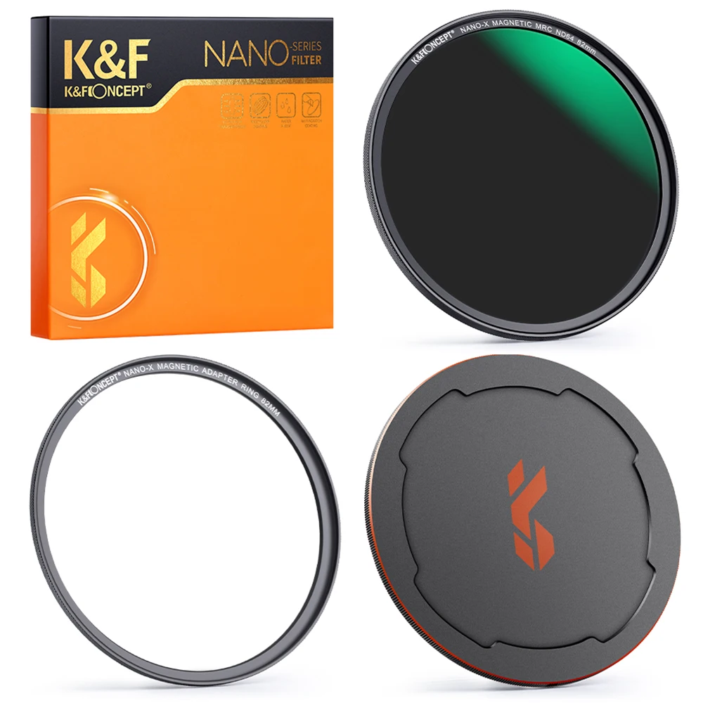 K&F Concept Magnetic HD ND64 Nano-X Camera Lens Filter Multi-Layer Coatings with Lens Cap Filter 49mm 52mm 58mm 62mm 67mm 77mm