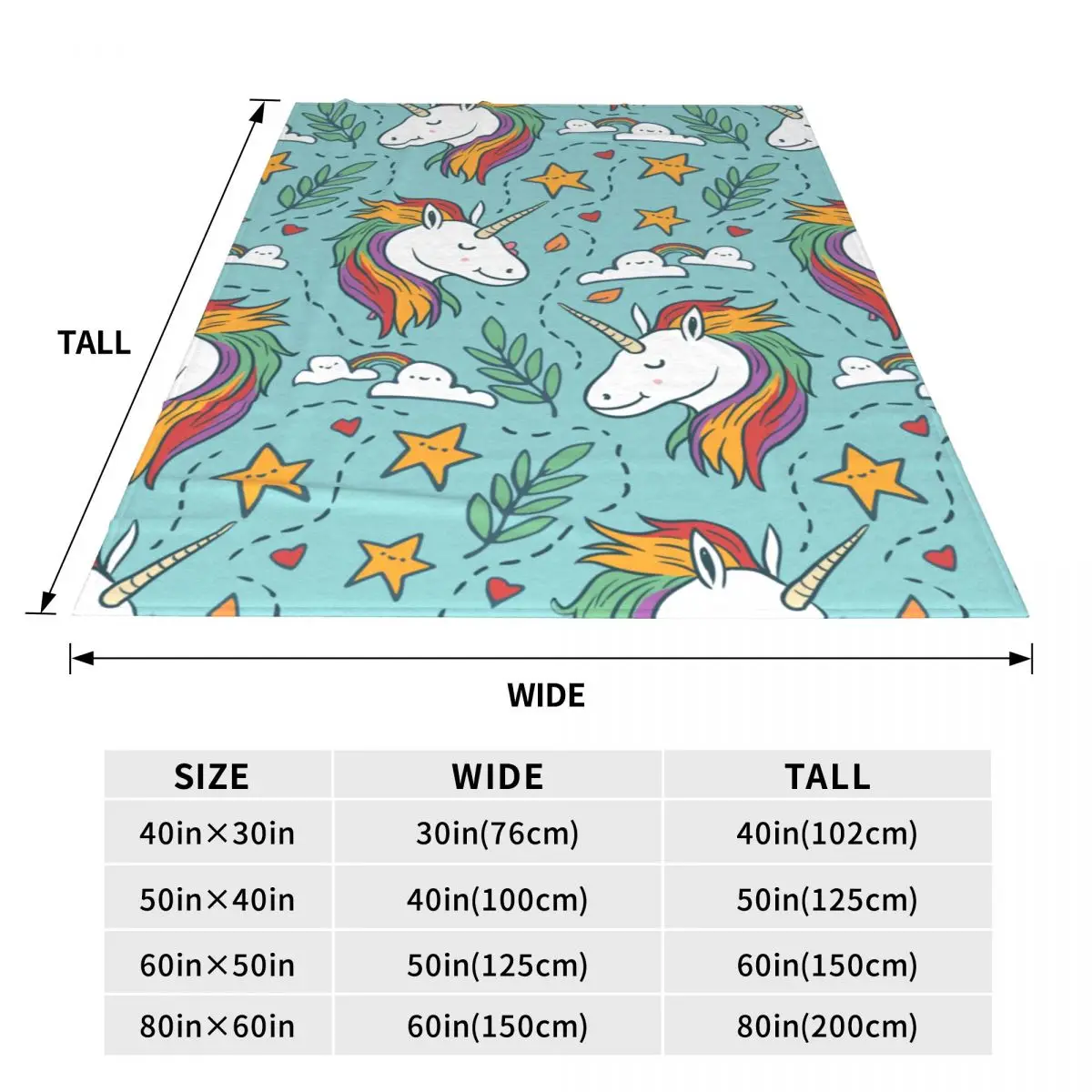 Одеяла с мультяшным радужным единорогом бархатный принт портативное мягкое