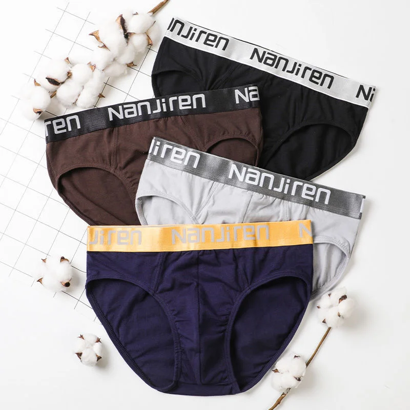 

Трусы мужские 4 шт./партия, хлопковое нижнее белье, удобные пикантные шорты