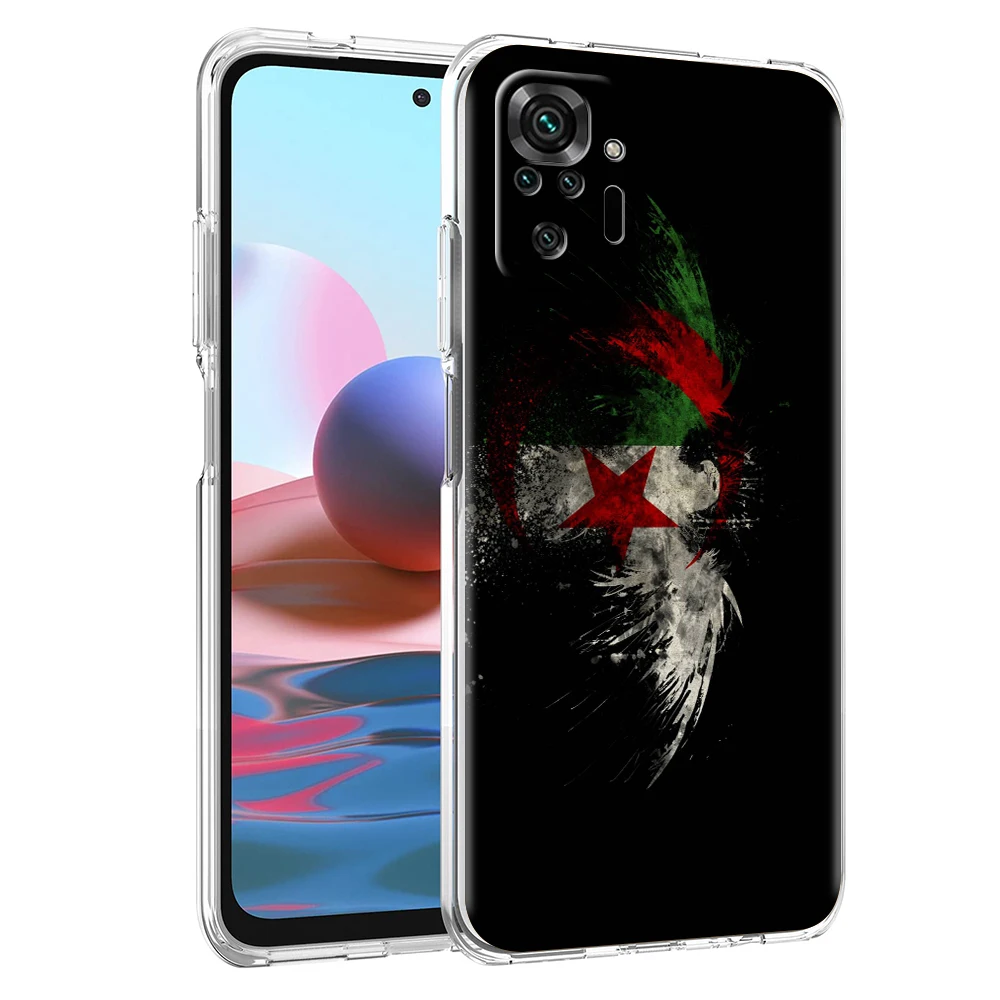 Algeria Flag Transparent Phone Case for Redmi Note 11 11T 10S 8A 9A 9C 7 8 9 10 K40 4G Plus Pro 4G Soft Cover Shell Coque