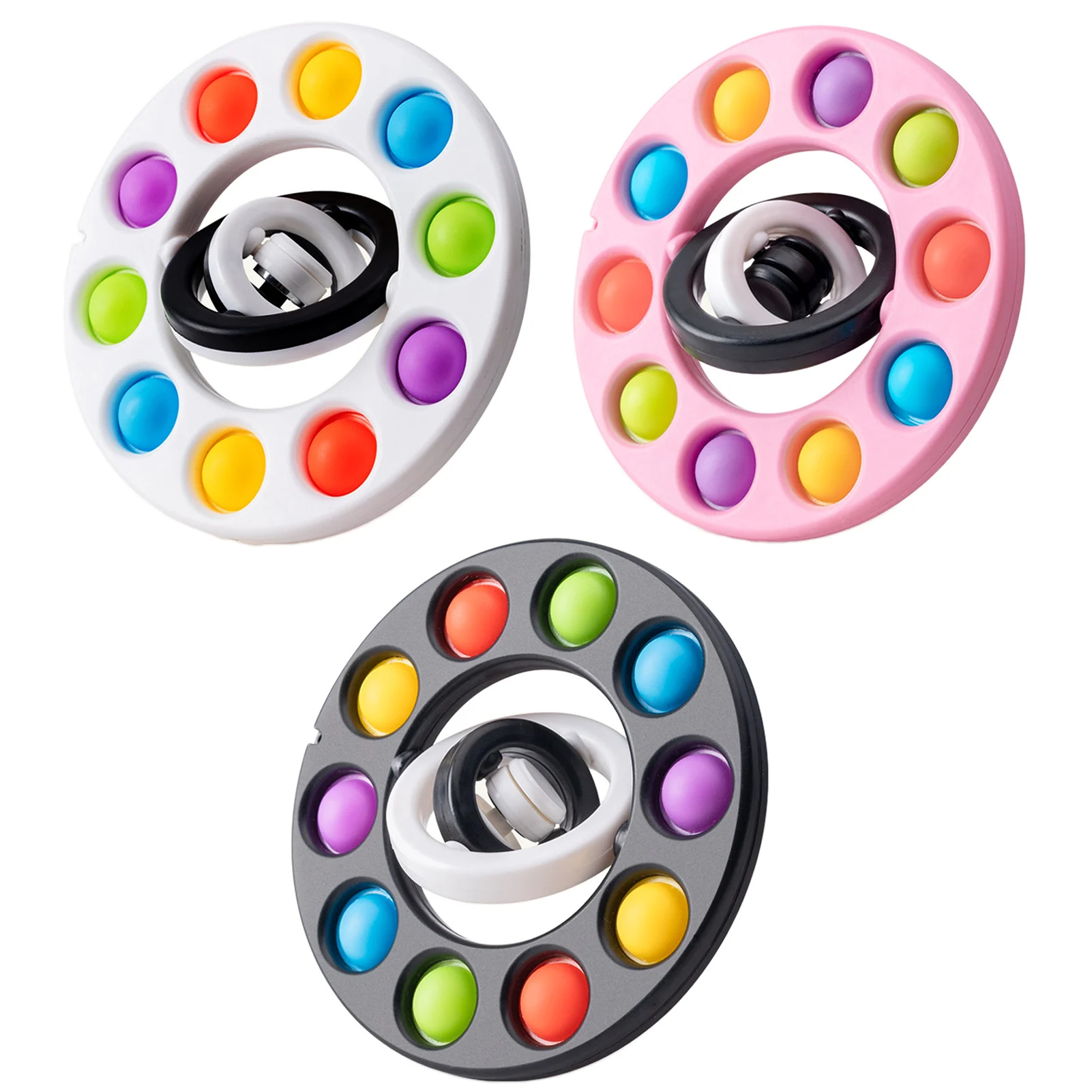 

Simple Dimples Fidgets Toy Colorful Push Bubbles Squeezy Balls Fingertip Spinner Flip Antistress Anxiety Relief Sensory Toy