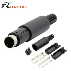 10 шт., 6-контактный штекер DIN, кабельный разъем спластиковой ручкой, мини-DIN провод, преобразователь, мини DIN, 6-контактный штекер, адаптер